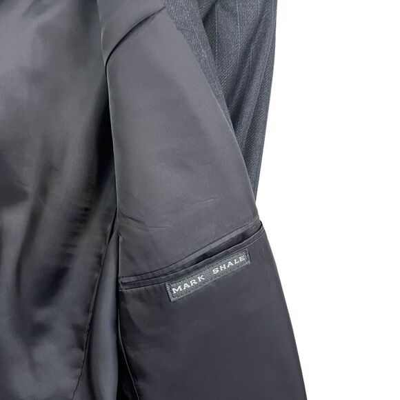 Hickey Freeman Collection Mark Shale Mens Blazer Suit Pinstripe‎ Gray Blue 40Reg - Picture 3 of 7
